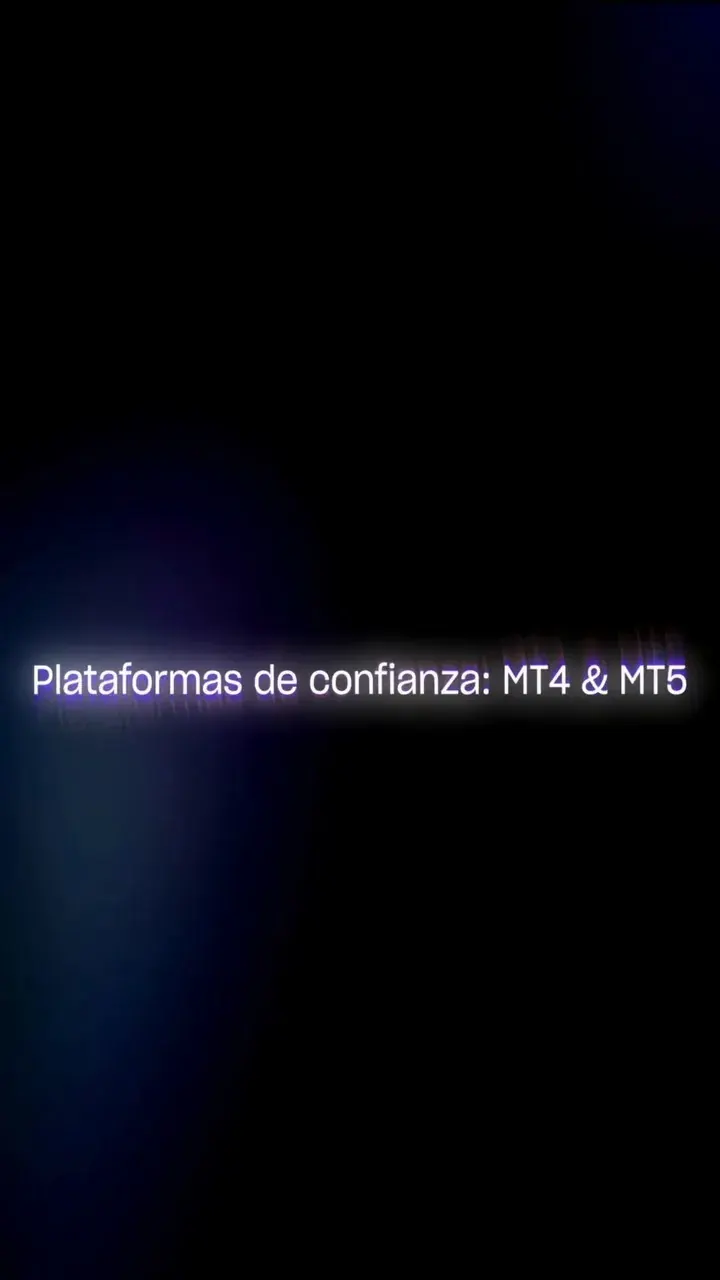 Texto en español que dice: Plataformas de confianza: MT4 & MT5