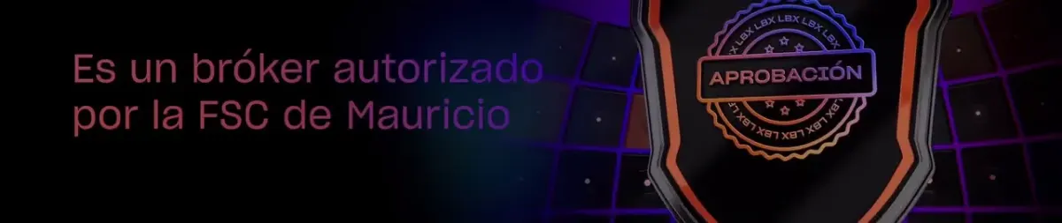 Texto que indica que es un bróker autorizado por la FSC de Mauricio, usado como referencia en la guía para verificar canales oficiales de LBX Texto que indica que es un bróker autorizado por la FSC de Mauricio, usado como referencia en la guía para verificar canales oficiales de LBX