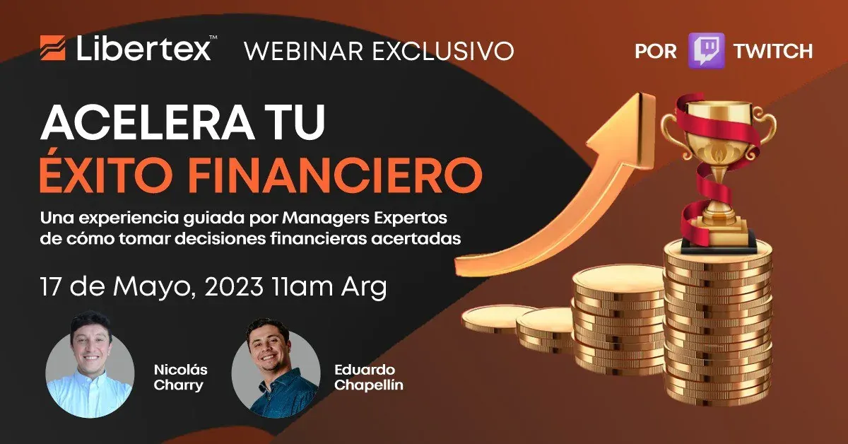 Banner promocional de un webinar financiero de Libertex sobre cómo tomar decisiones financieras acertadas Banner promocional de un webinar financiero de Libertex sobre cómo tomar decisiones financieras acertadas