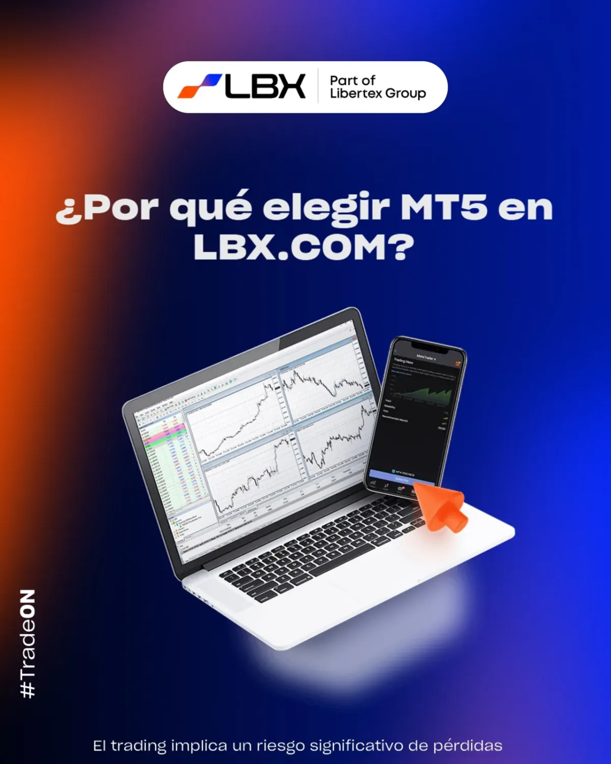 Foto promocional de Libertex Group con texto legal sobre que el trading implica un riesgo significativo de pérdidas Foto promocional de Libertex Group con texto legal sobre que el trading implica un riesgo significativo de pérdidas